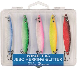 Kinetic Jebo Herring Glitter Meerforellen Blinker 5er Set 24g