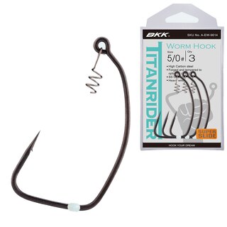 BKK Worm Swimbait Hook Titanrider Size 1/0 (Pack of 6)