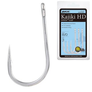 BKK Kajiki Trolling Open Gap HD Hook Size 8/0 (Pack of 3)