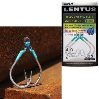 BKK Lentus Heavy Slow Fall Jigging Assist Hooks Size 3/0 (Pack of 2)