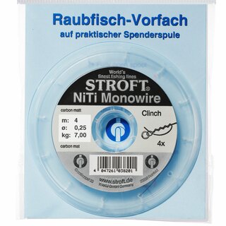 Stroft NiTi Monowire Titanium Vorfach 4m 0,14mm - 1,60kg