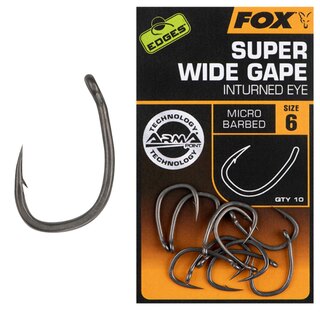 Fox Edges Super Wide Gape (inturned eye) Haken Size 6