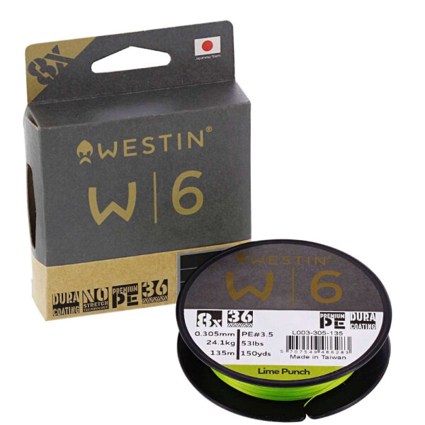 Westin W6 8 Braid Lime Punch 135m PE0,4 / 0,10mm / 3,8kg