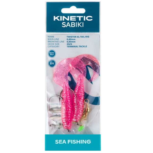 Kinetic Sabiki Twister Paternoster XL 8/0 Pink / Silver