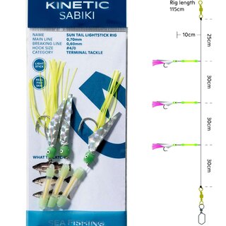 Kinetic Sabiki Sun Tail Lightstick 4/0 Paternoster Yellow / Green