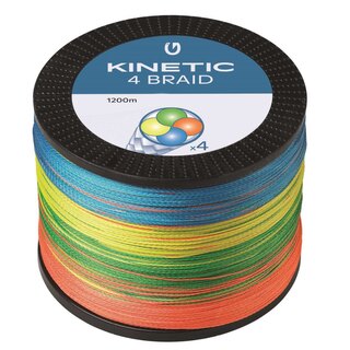Kinetic 4 Braid 1200m 0,35mm 28,3kg Multi Colour geflochtene Schnur