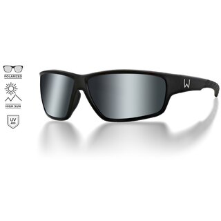 Westin W6 Sport 20 Matte Black - LB Smoke LM Silver Flash AR Blue Polarisationsbrille Sonnenbrille
