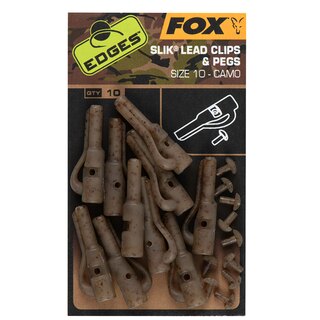 Fox Edges Camo Slik Lead Clip & Pegs Size 10