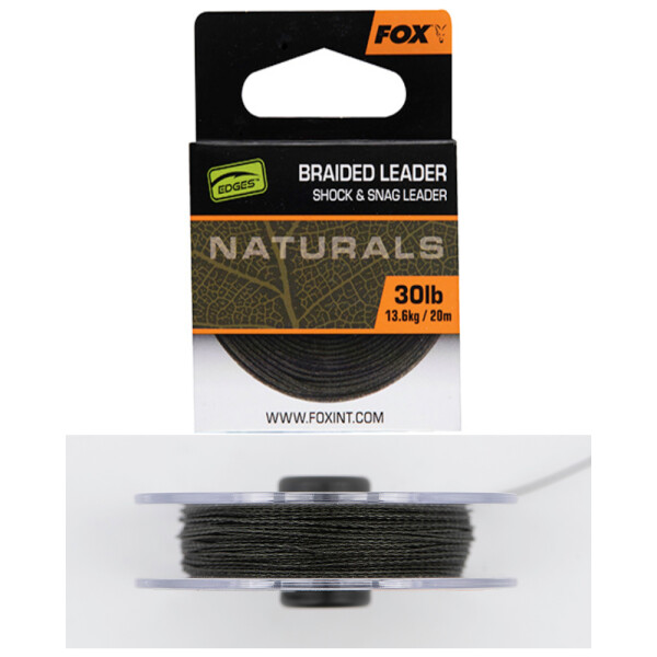 Fox Edges Naturals Braided Leader x 20m 40b / 18,1kg