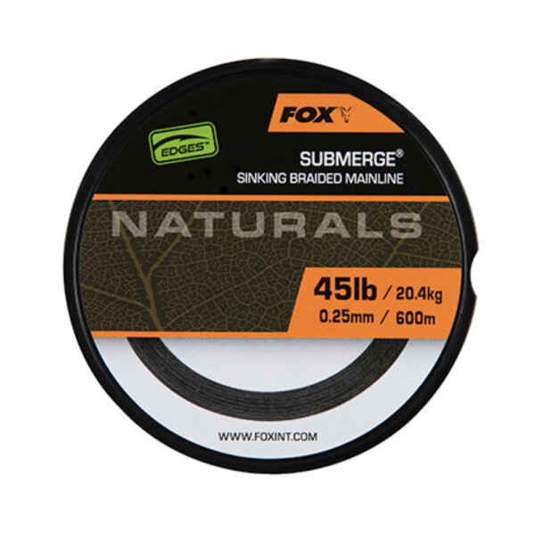 Fox Edges Naturals Submerge Braid 600m 45lb / 0,25mm 20,4Kg