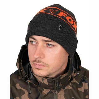 Fox Collection Beanie Hat - Black & Orange Mtze
