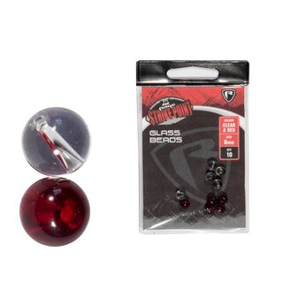Fox Rage Strike Point 6mm Clear and Red glass beads