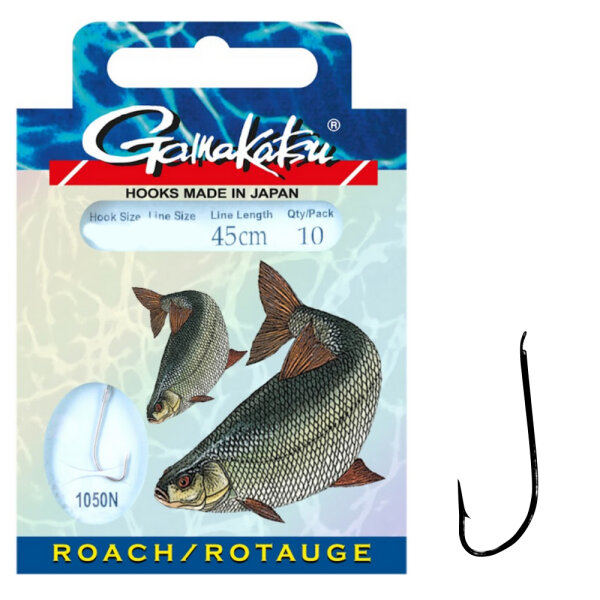 Gamakatsu Rotaugen Haken gebunden 1050N Nickel 45cm Gr.12 / 0,14mm