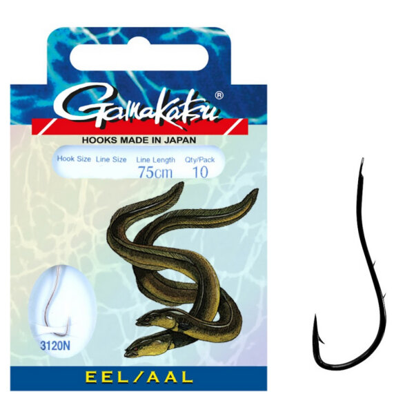 Gamakatsu Aal Haken gebunden 3120N Nickel 75cm Gr.2 / 0,35mm