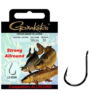 Gamakatsu Allround Haken gebunden 3620B Bronze 50cm Gr.6 / 0,28mm