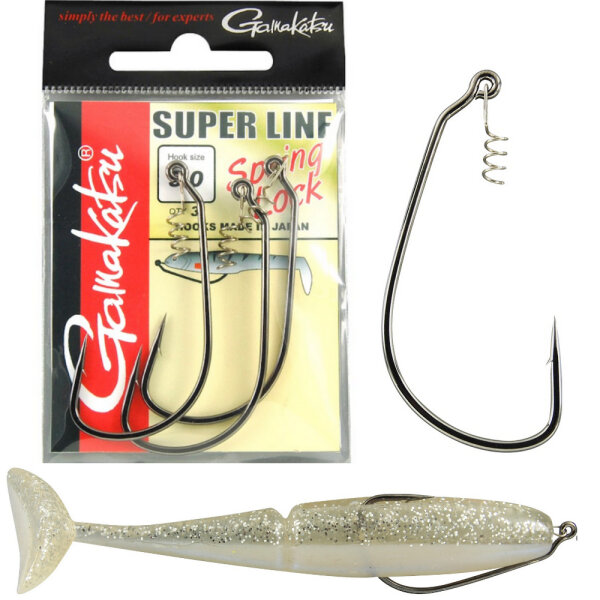 Gamakatsu Worm EWG Hooks Super Line Spring Lock Gr.4/0