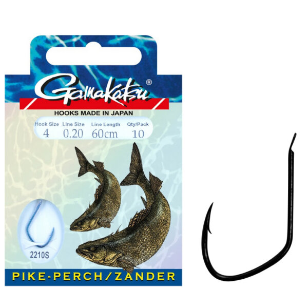Gamakatsu Zander Haken LS-2210 Blau 60cm Gr.4 / 0,20mm