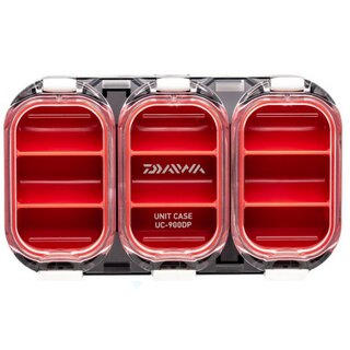 Daiwa Box WP Kleinteilebox Wasserdicht mit Magnetfolie 9 Fcher Deep Red smoke