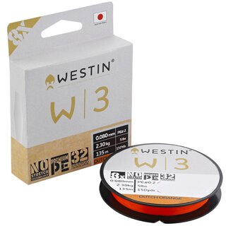 Westin W3 8- Braid Dutch Orange 135m PE0,2 / 0,08mm / 3,0kg