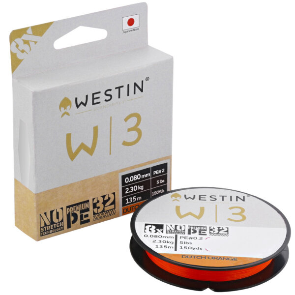Westin W3 8- Braid Dutch Orange 135m PE3,5 / 0,305mm / 22,1kg