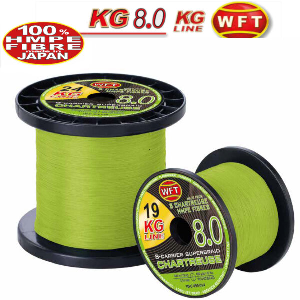 WFT KG 8.0 chartreuse Superbraid 10m 0,14mm/19Kg