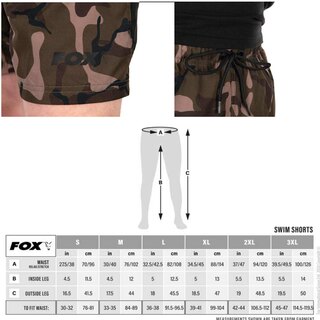 Fox Black / Camo RS Swim Shorts Hose Gr.XXXL