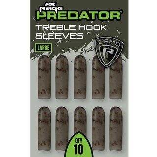 Fox Rage Predator Camo Treble Hook Sleeves Large x 10