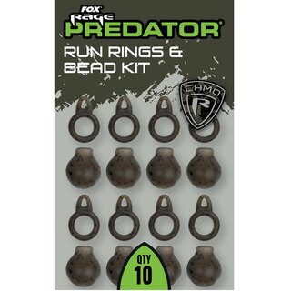 Fox Rage Predator Camo Run Rings & Bead Kit x 10