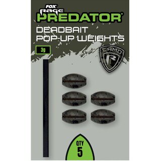 Fox Rage Predator Camo Deadbait Pop-Up Weights 3g x 5