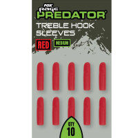 Fox Rage Predator Red Treble Hook Sleeves Medium x 10pcs