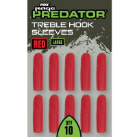 Fox Rage Predator Red Treble Hook Sleeves Large 10pcs