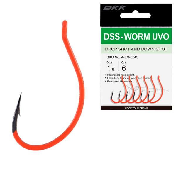 BKK Drop Shot Worm UV (orange) Gr.4