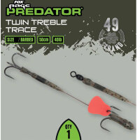 Fox Rage Predator Twin Treble Trace 52cm 40lb