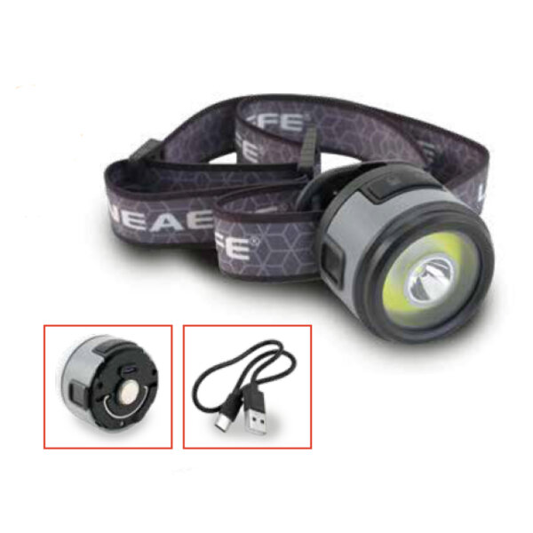 Lineaeffe COB LED Headlight 250 Lumen Kopflampe aufladbar USB