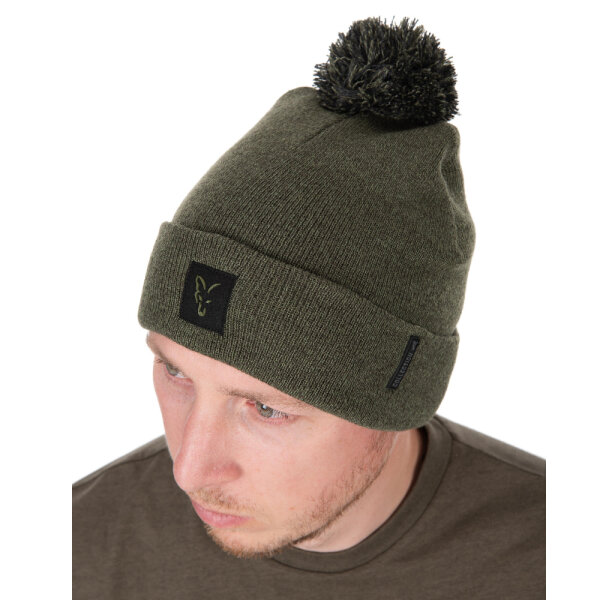 Fox Collection Bobble Hat Green/ Black