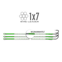 Jenzi Einzel-Haken am grünen Stahlvorfach...