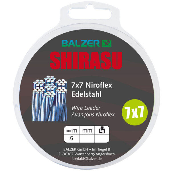 Balzer Shirasu 7x7 Stahlvorfach unbeschichtet 5m