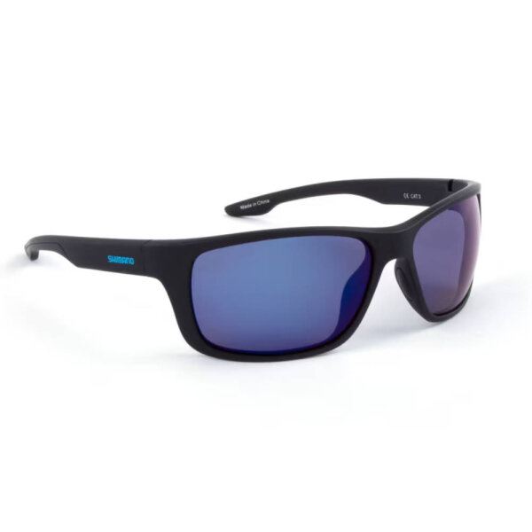 Shimano Eyewear Antares Matte Black & Blue Mirror