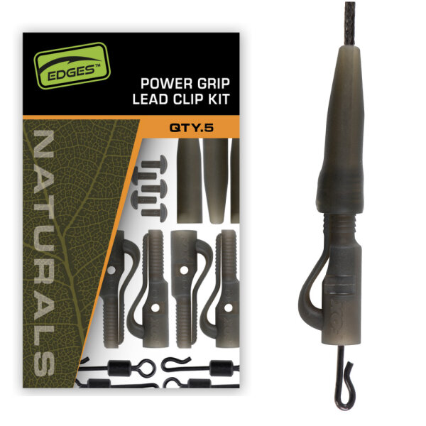 Fox Edges Naturals Power Grip Lead clip kit x 5pcs