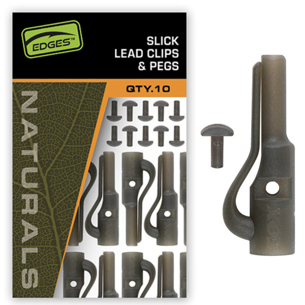 Fox Edges Naturals Slik Lead Clip + Pegs 10pcs