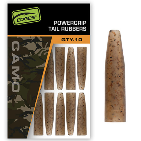 Fox Edges Camo Powergrip Tail Rubbers 10pcs
