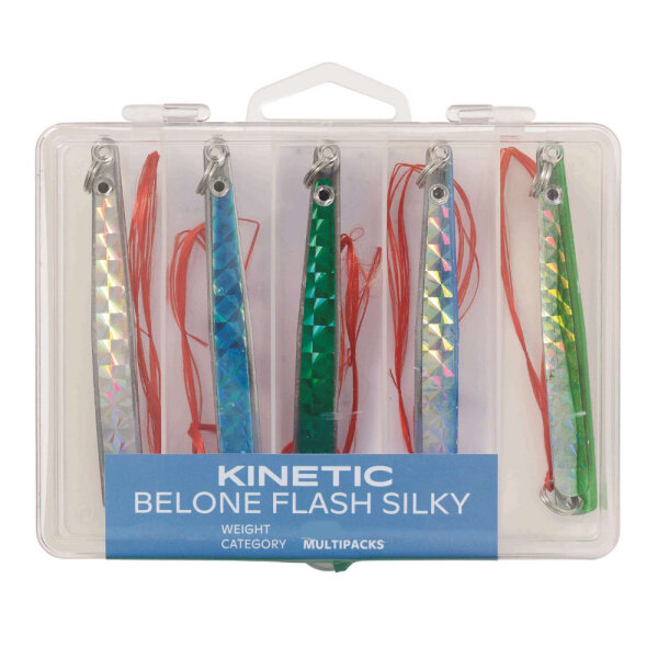 Kinetic Belone Flash Silky Blinker Hornhecht 5er Set 20g