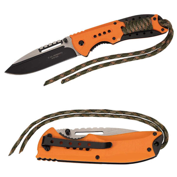 Herbertz Einhandmesser, orange/Paracord